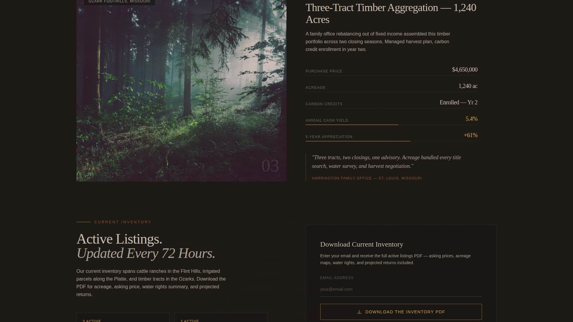 Land Hold - Premium Farm Investment Landing Page Template