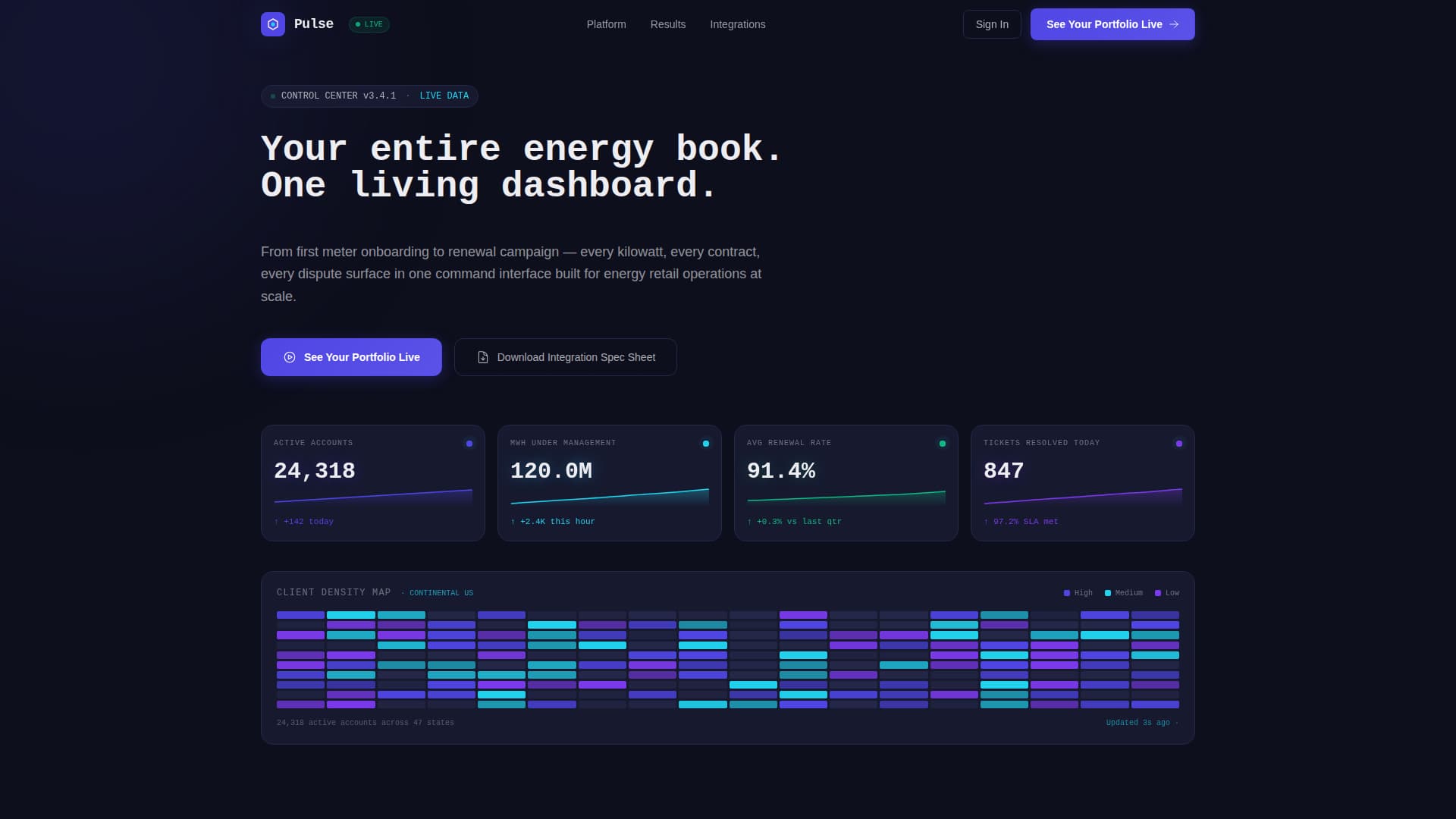 Pulse - Live Portfolio Tracking Landing Page Template