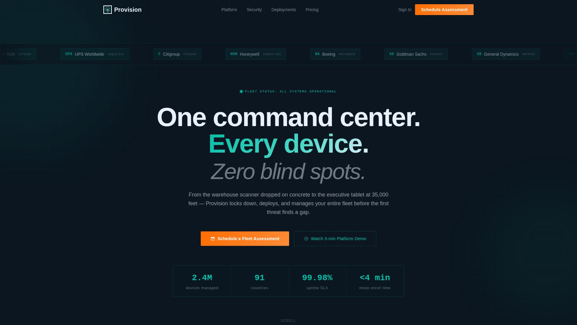 Provision - Powerful Mobility Landing Page Template