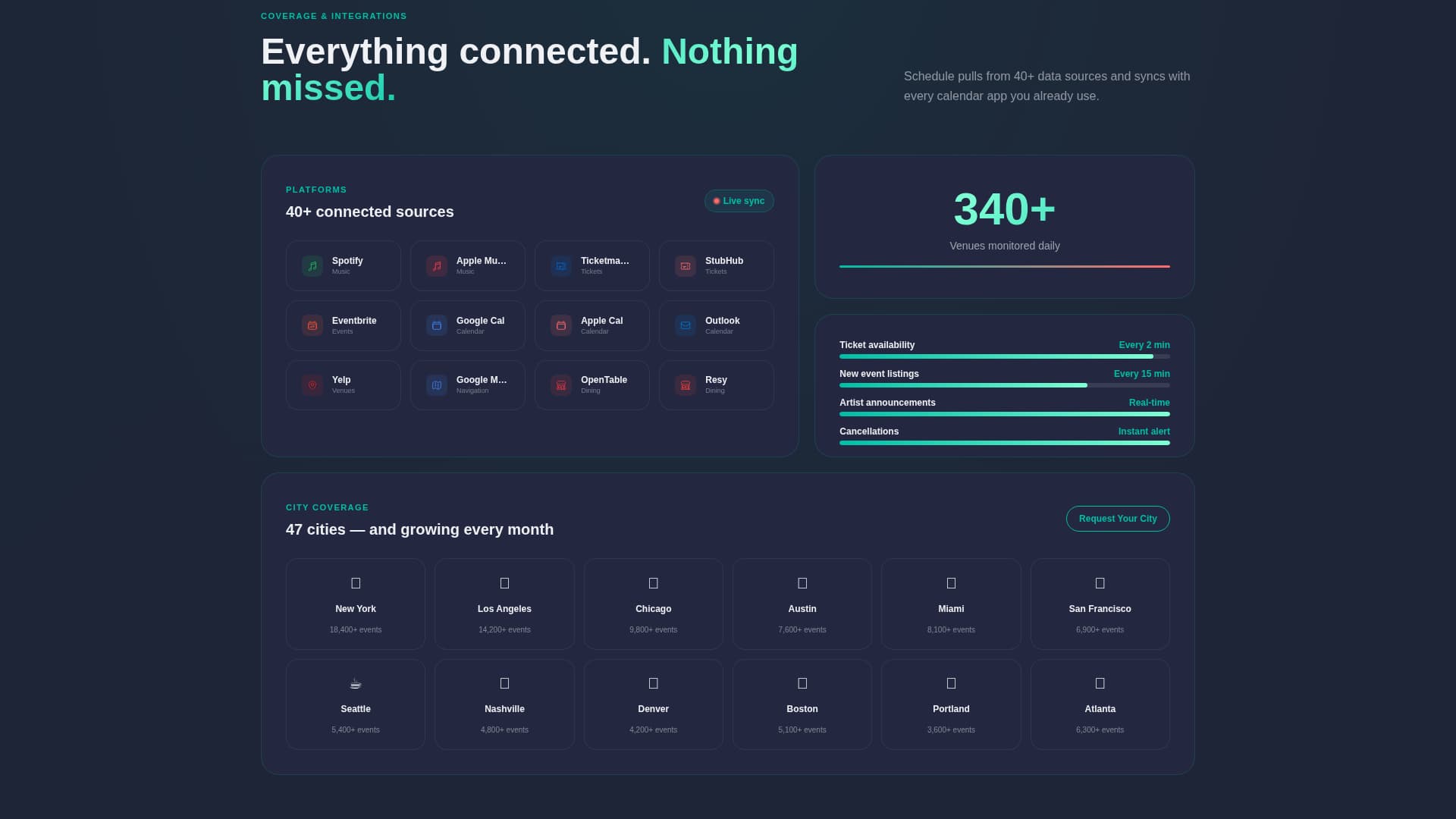 Schedule - Smart Entertainment Landing Page Template