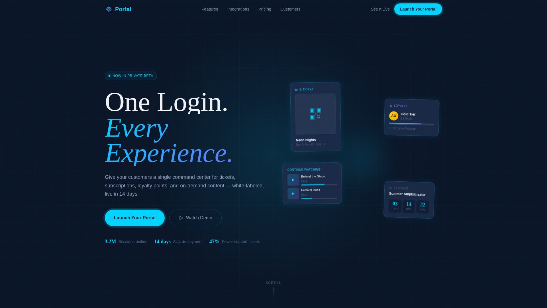 Portal - Unified Entertainment Landing Page Template