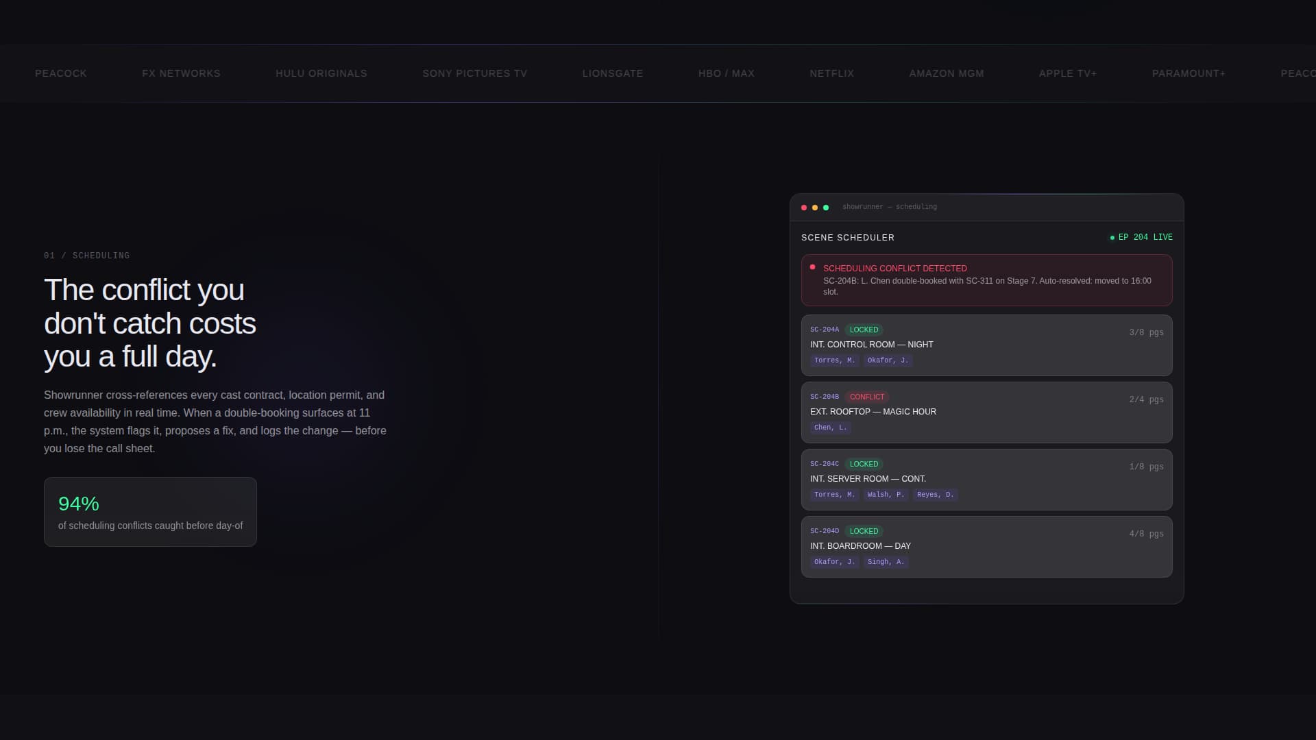 Showrunner - Powerful Entertainment Landing Page Template