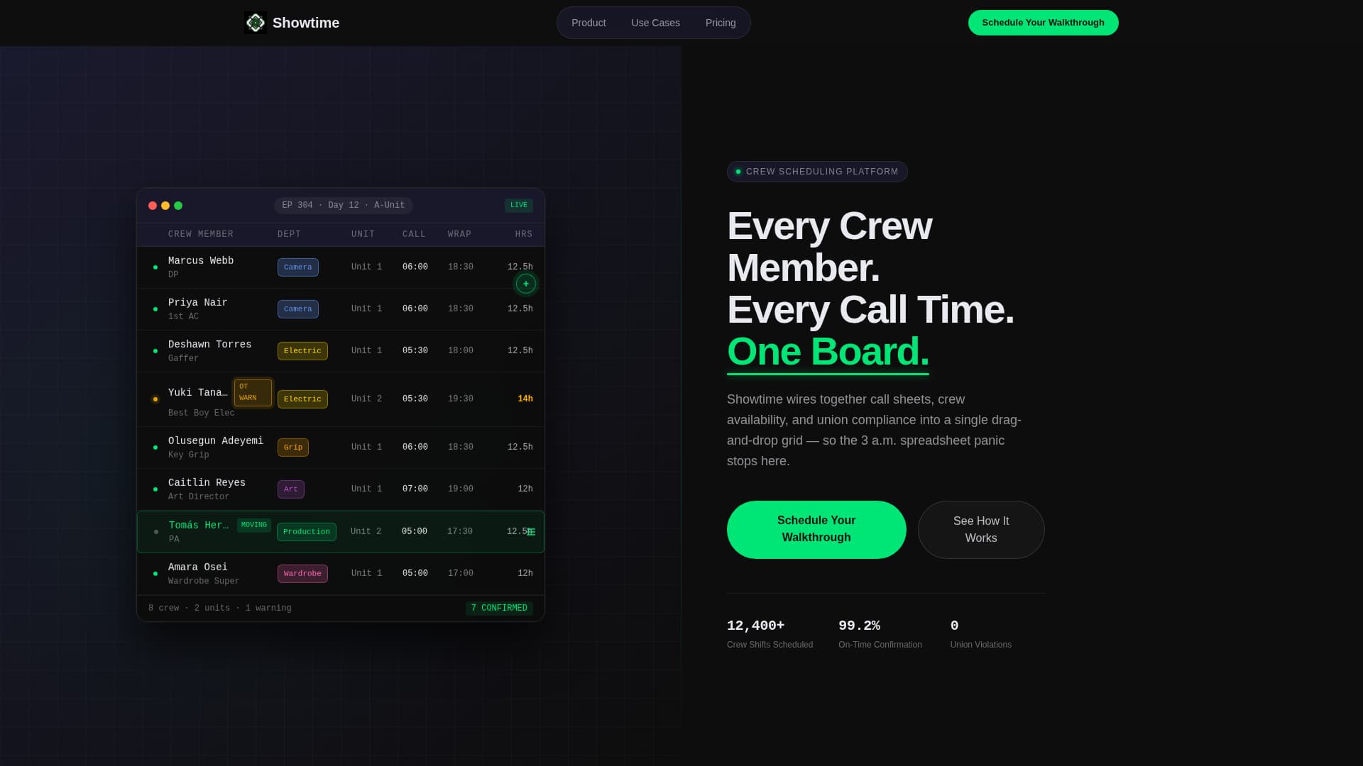 Showtime - Powerful Scheduling Landing Page Template
