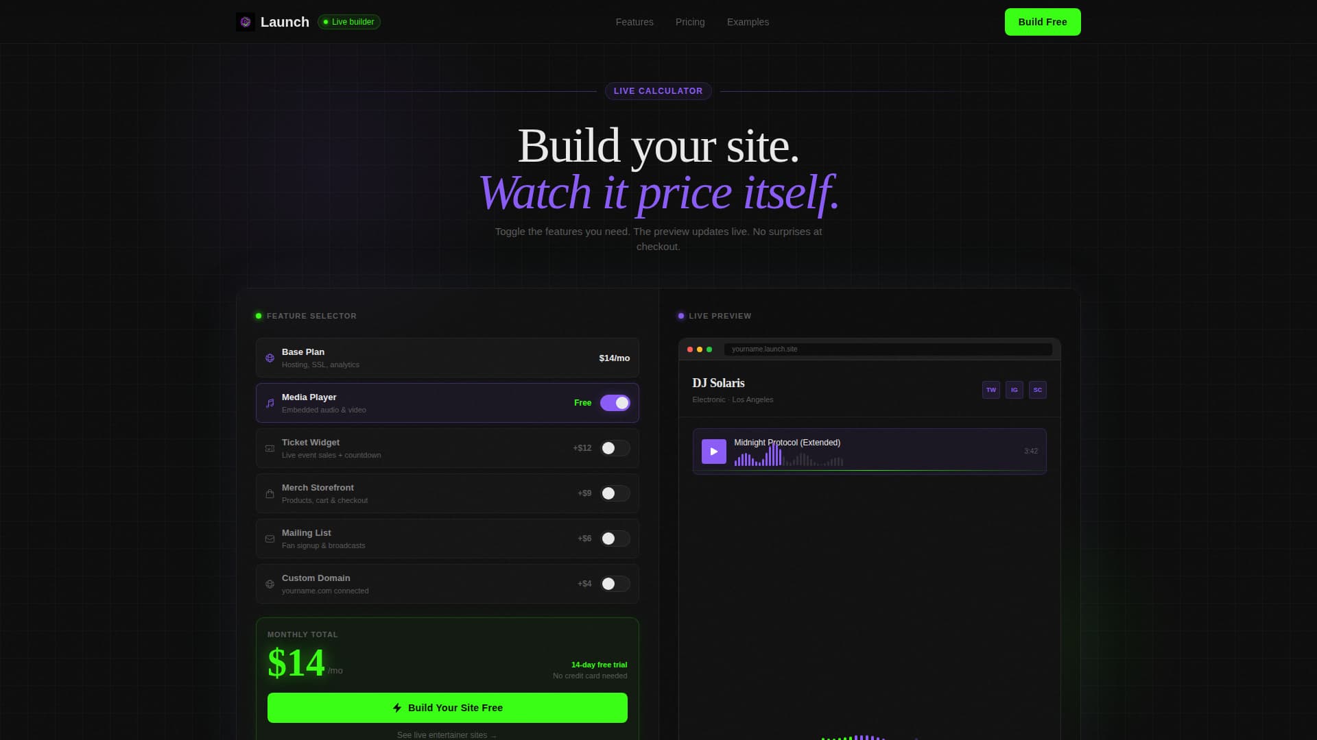 Launch - Electric Entertainment Landing Page Template
