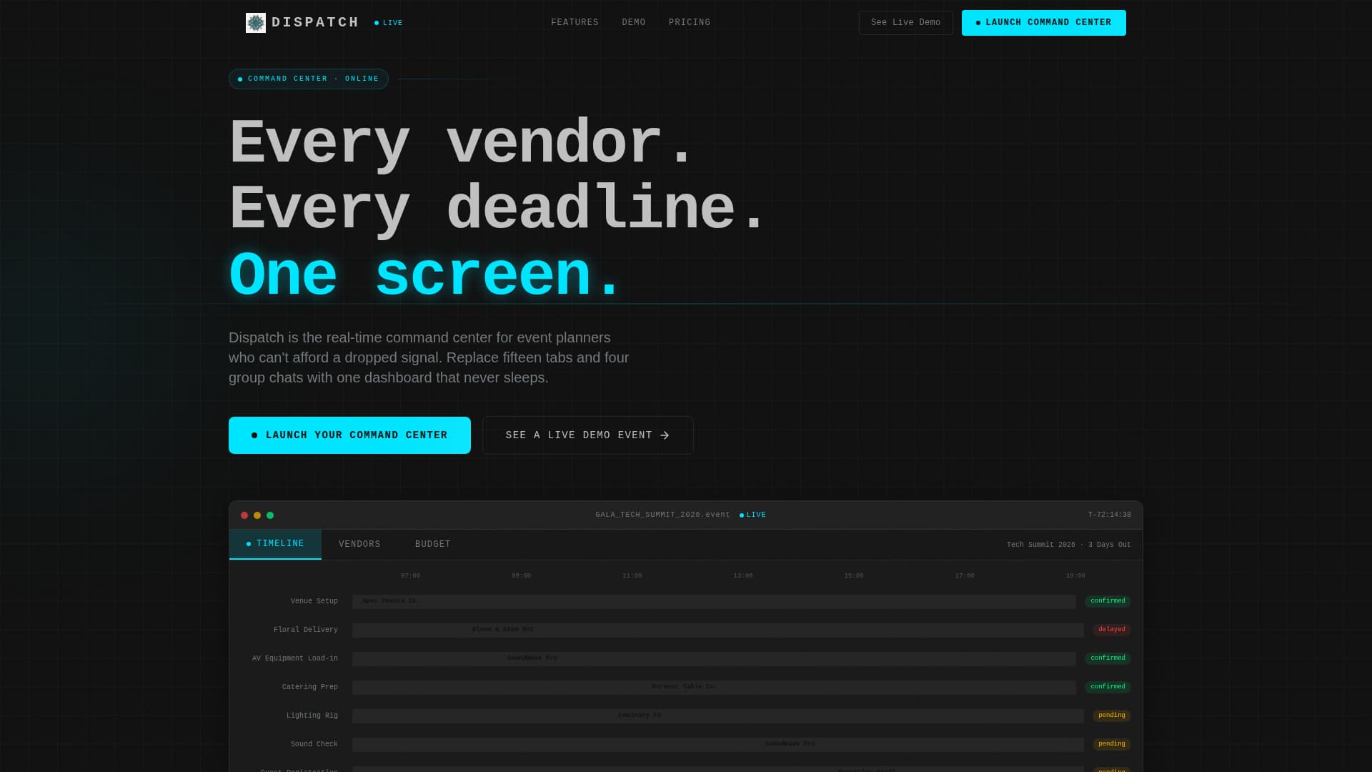 Event Planning Digital Presence Directory Website Template