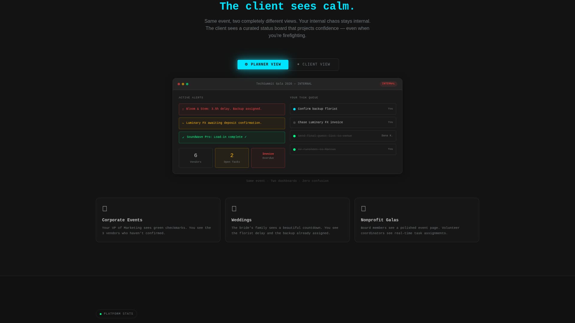 Event Planning Digital Presence Directory Website Template