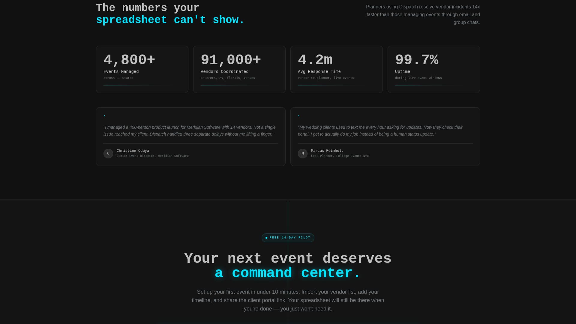 Event Planning Digital Presence Directory Website Template