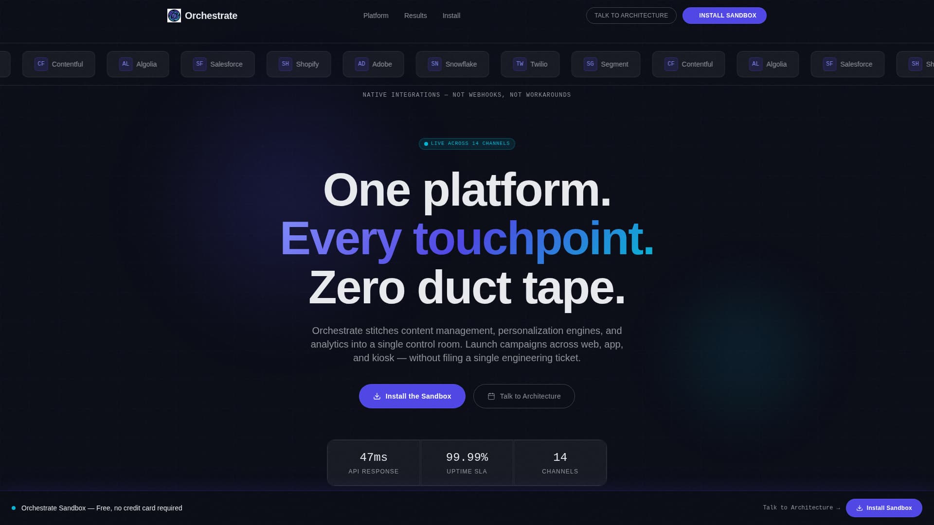 Orchestrate - Powerful Experience Landing Page Template