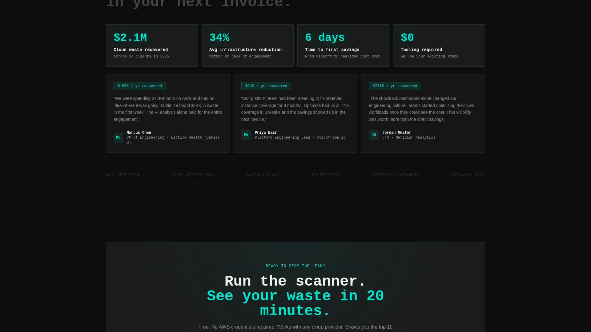 FinOps Technology Cost Calculator Website Template