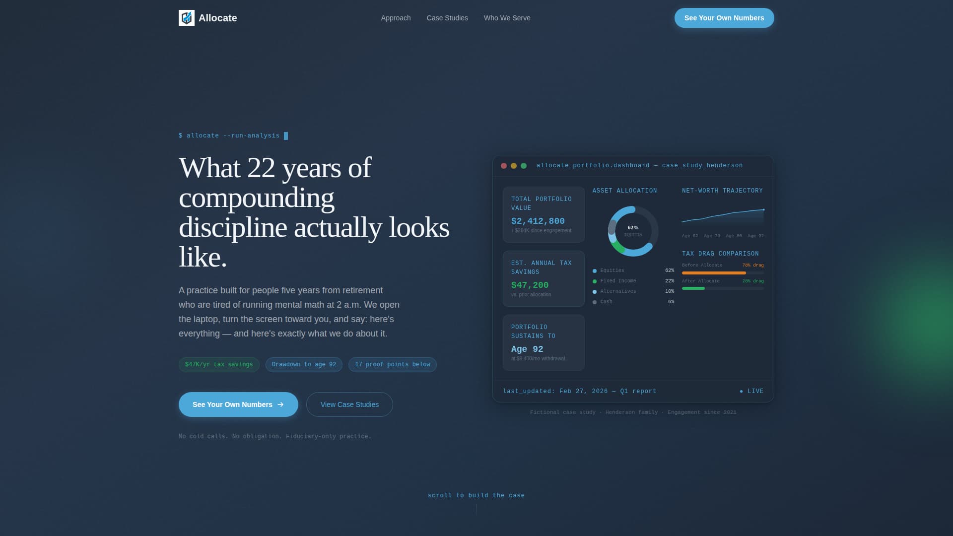 Retirement Planning Specialist Website Template with Case Studies
