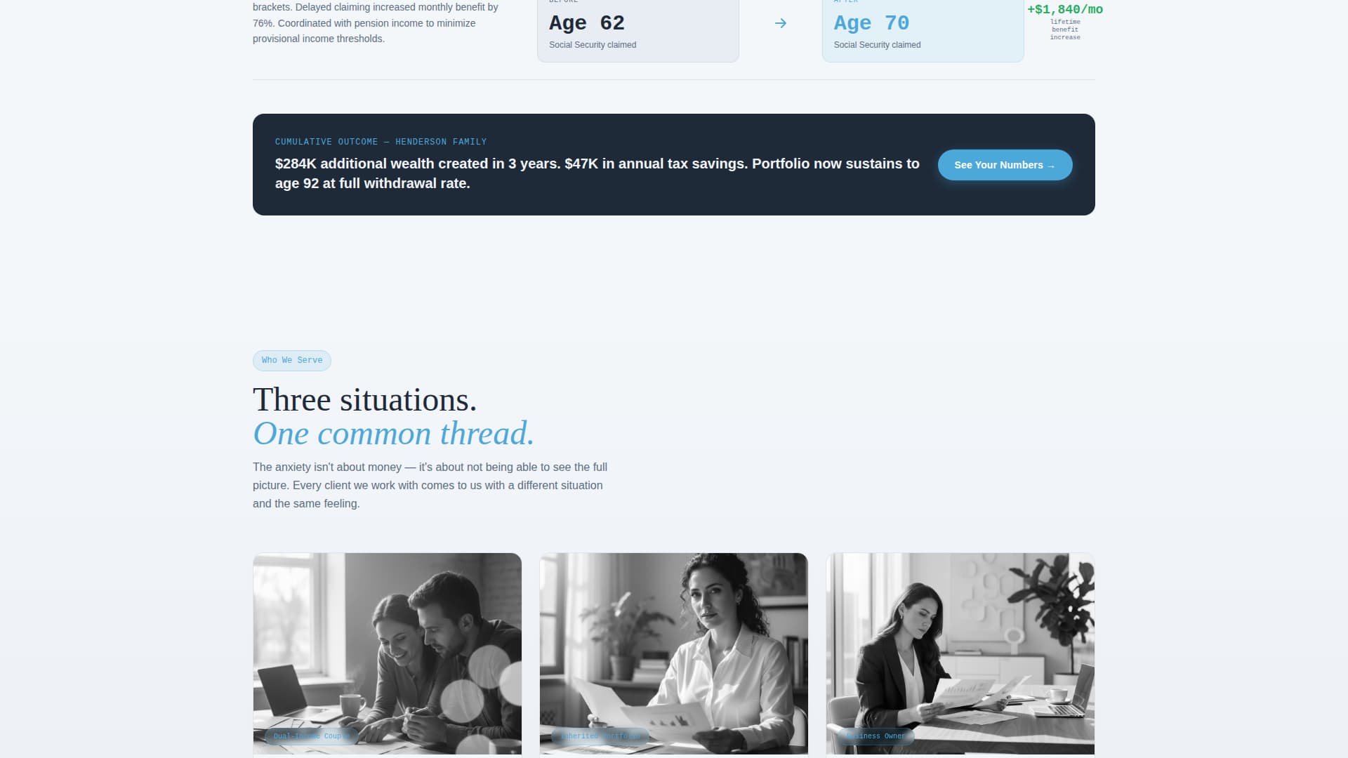Retirement Planning Specialist Website Template with Case Studies