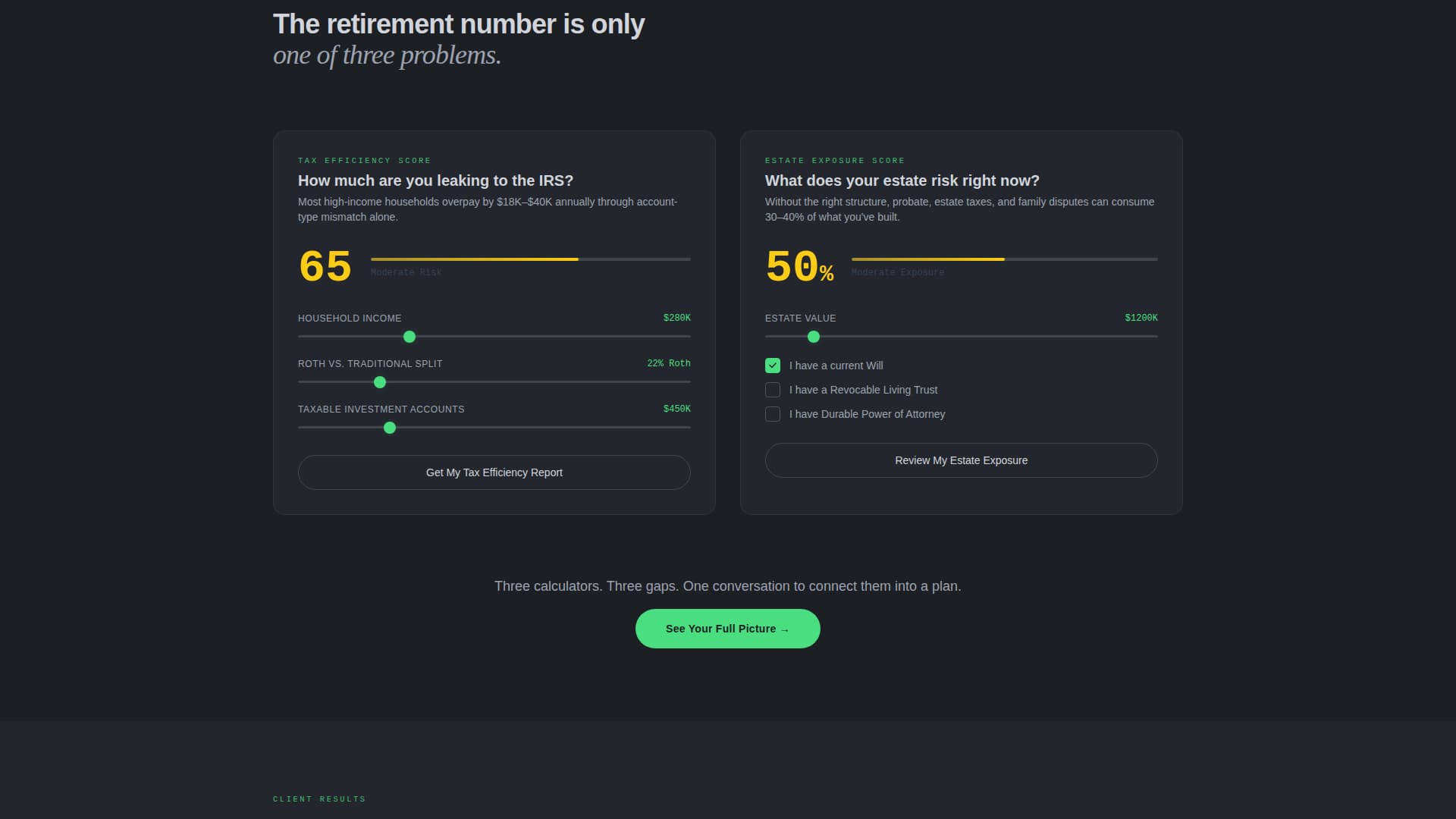 Fee-Only Financial Advisor Website Template with Retirement Tools