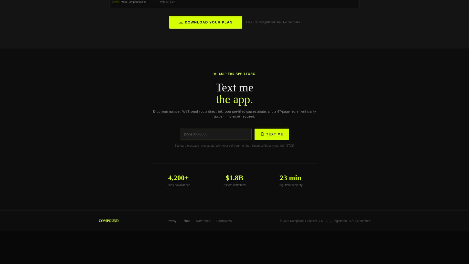 Financial Advisor Retirement Gap Calculator Website Template