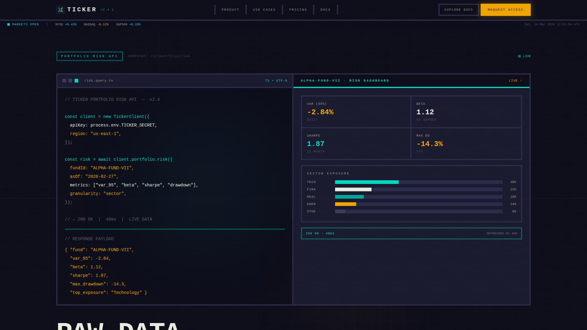 Ticker - Powerful Analytics Landing Page Template
