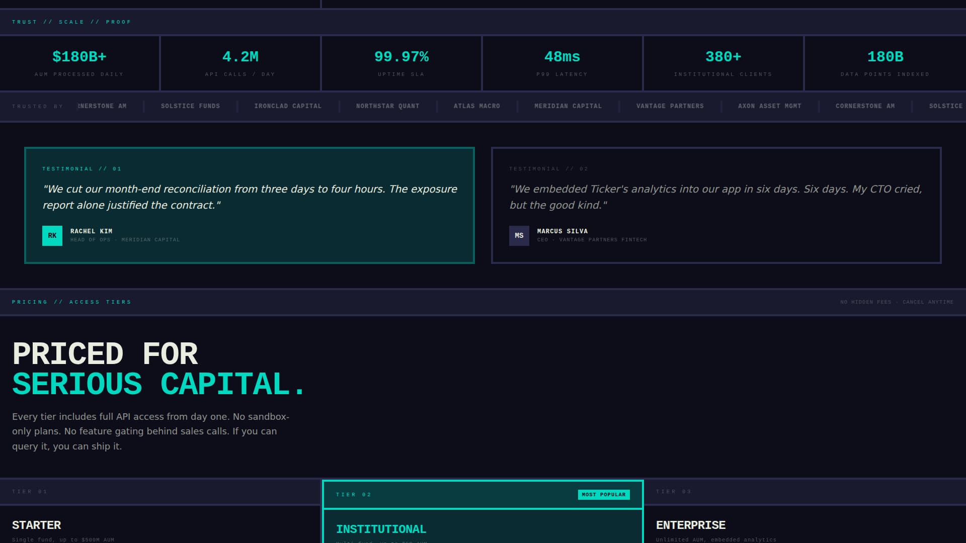 Ticker - Powerful Analytics Landing Page Template