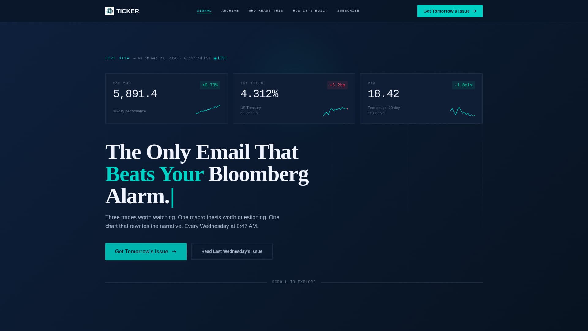Ticker - Powerful Financial Landing Page Template
