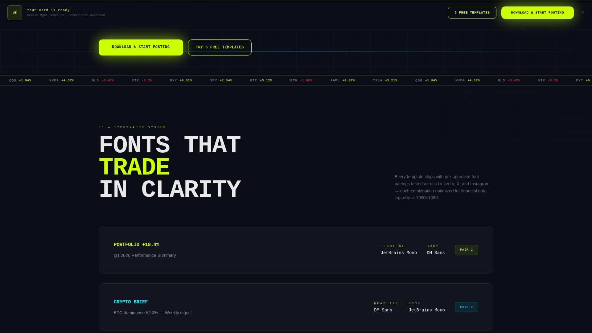 Ticker - Dynamic Fintech Landing Page Template