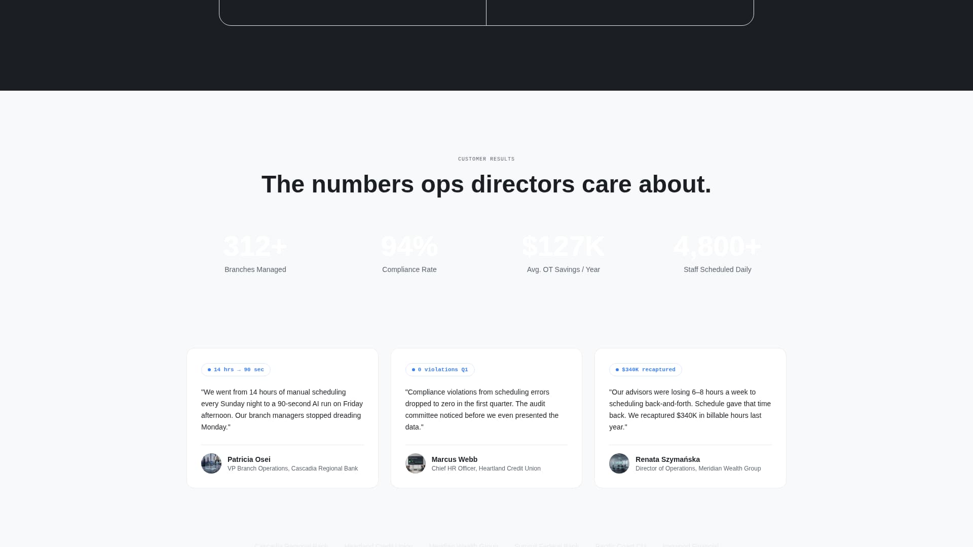 Schedule - Precision Financial Landing Page Template