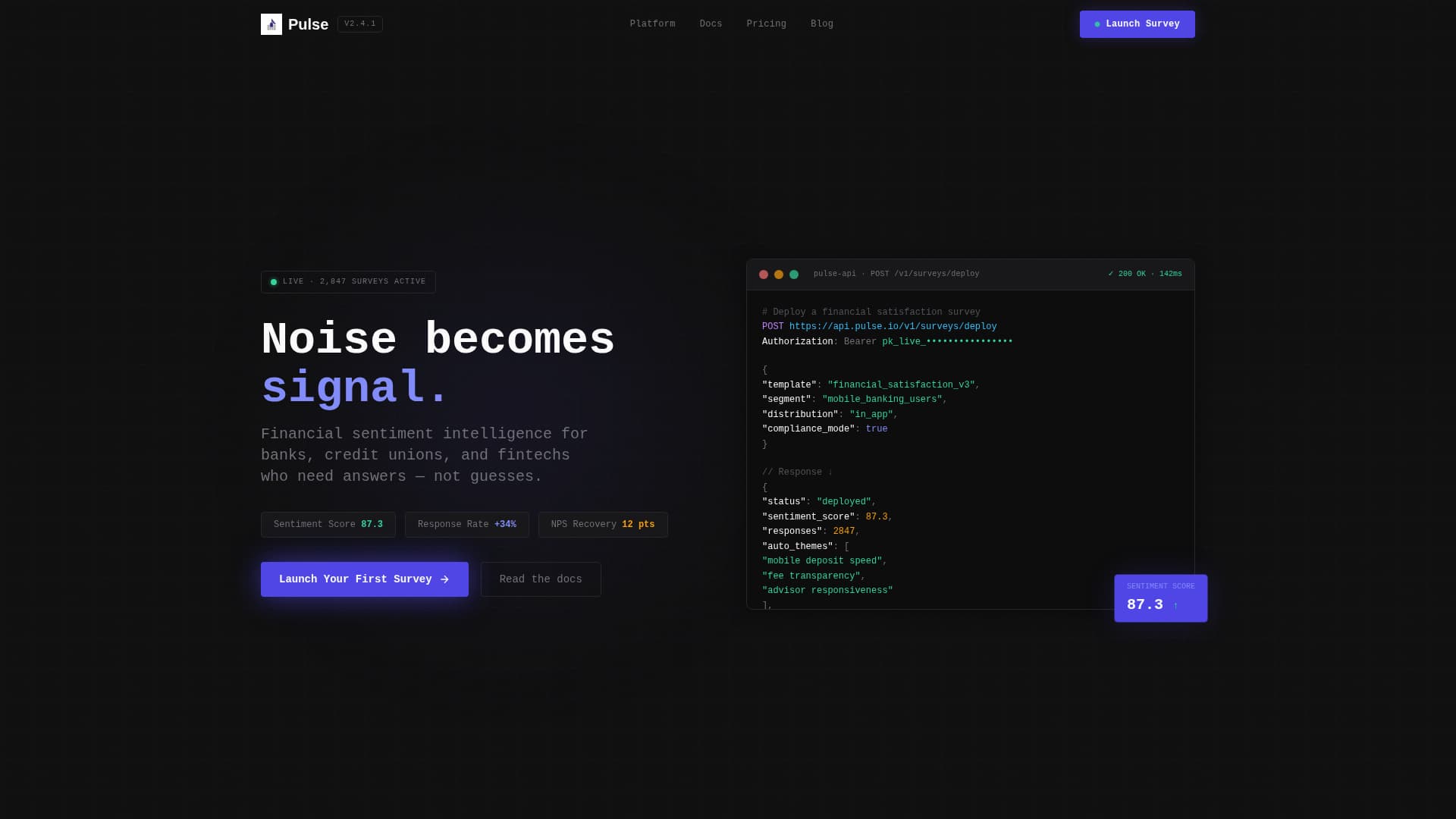 Pulse - Actionable Feedback Landing Page Template