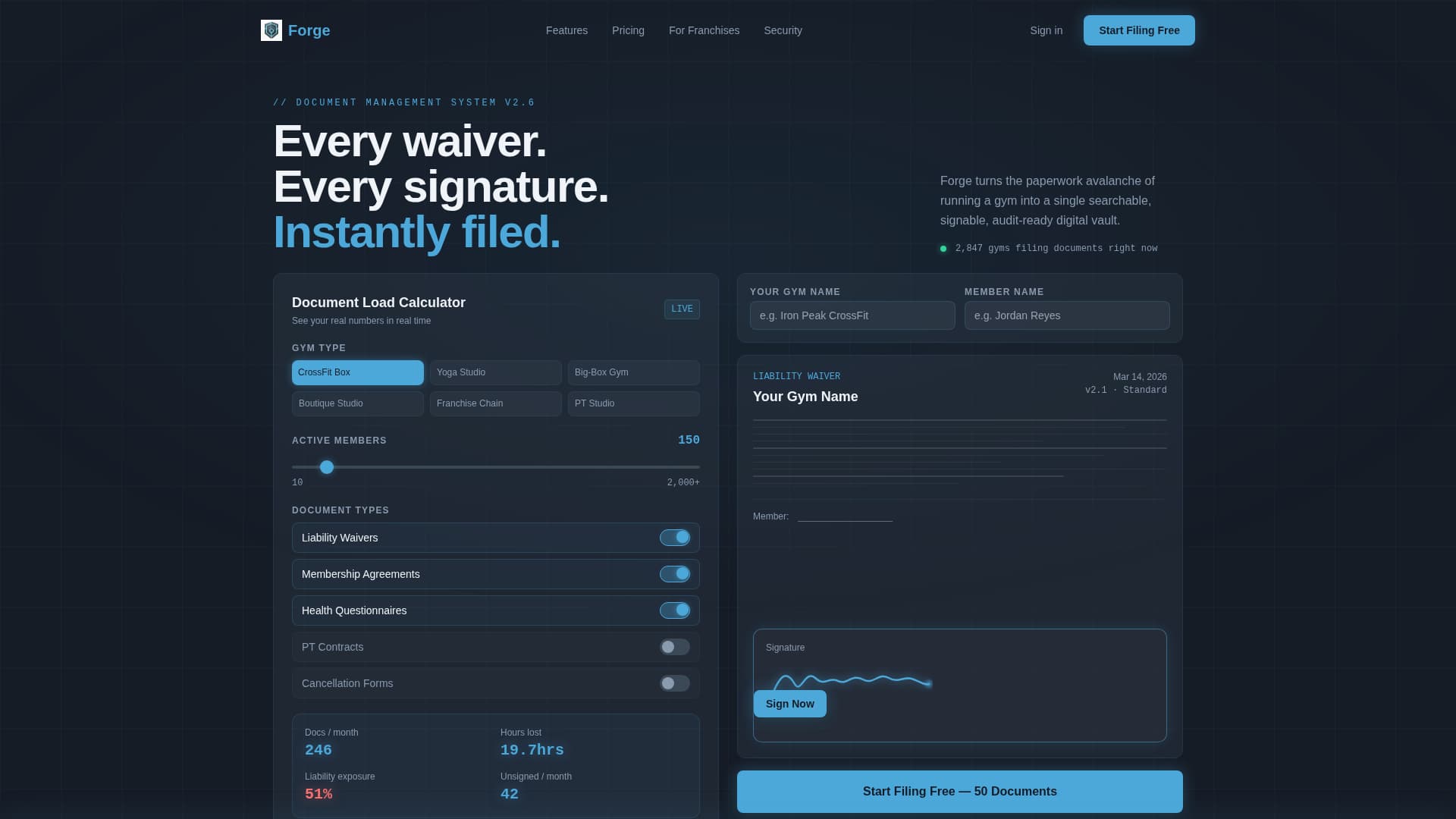 Forge - Powerful Gym Document Landing Page Template