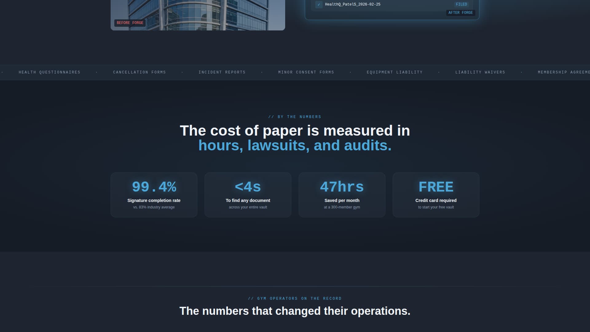 Forge - Powerful Gym Document Landing Page Template