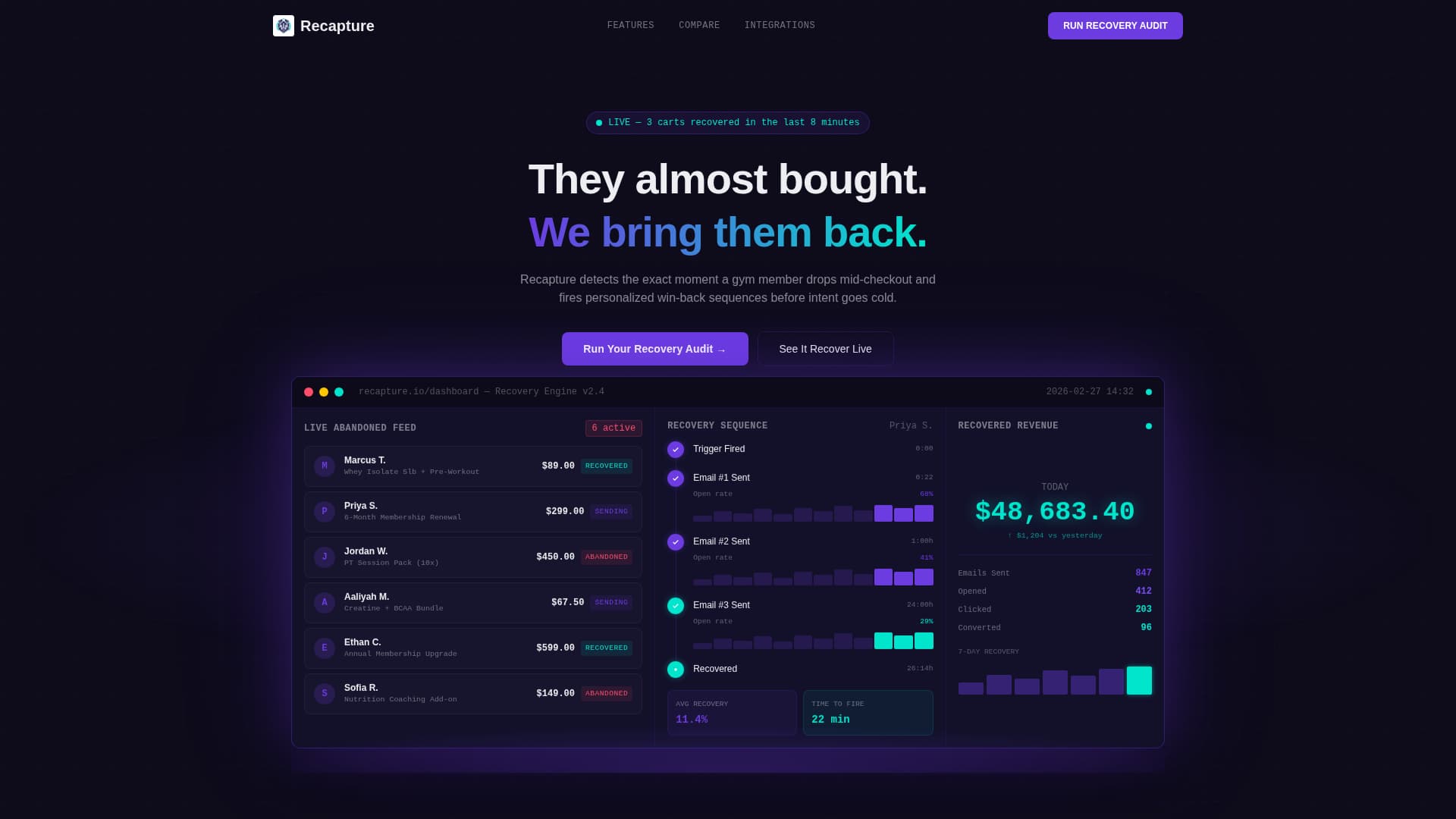 Fitness Email Marketing Professional Website Template