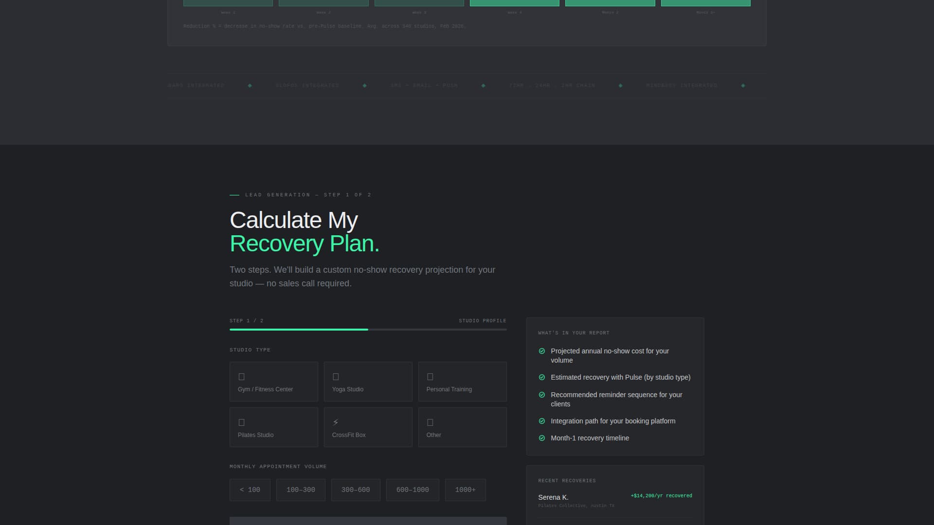 Fitness Email Marketing Booking Website Template