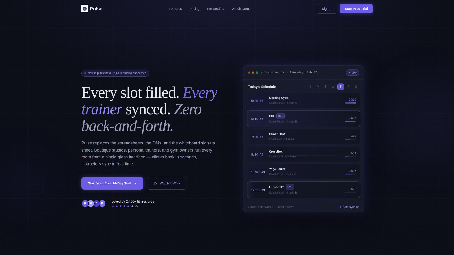 Pulse - Electric Fitness Landing Page Template