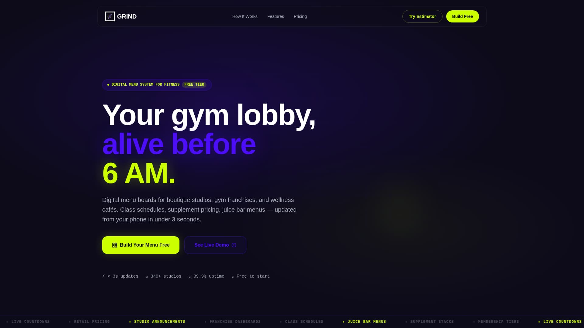 Grind - Dynamic Fitness Landing Page Template