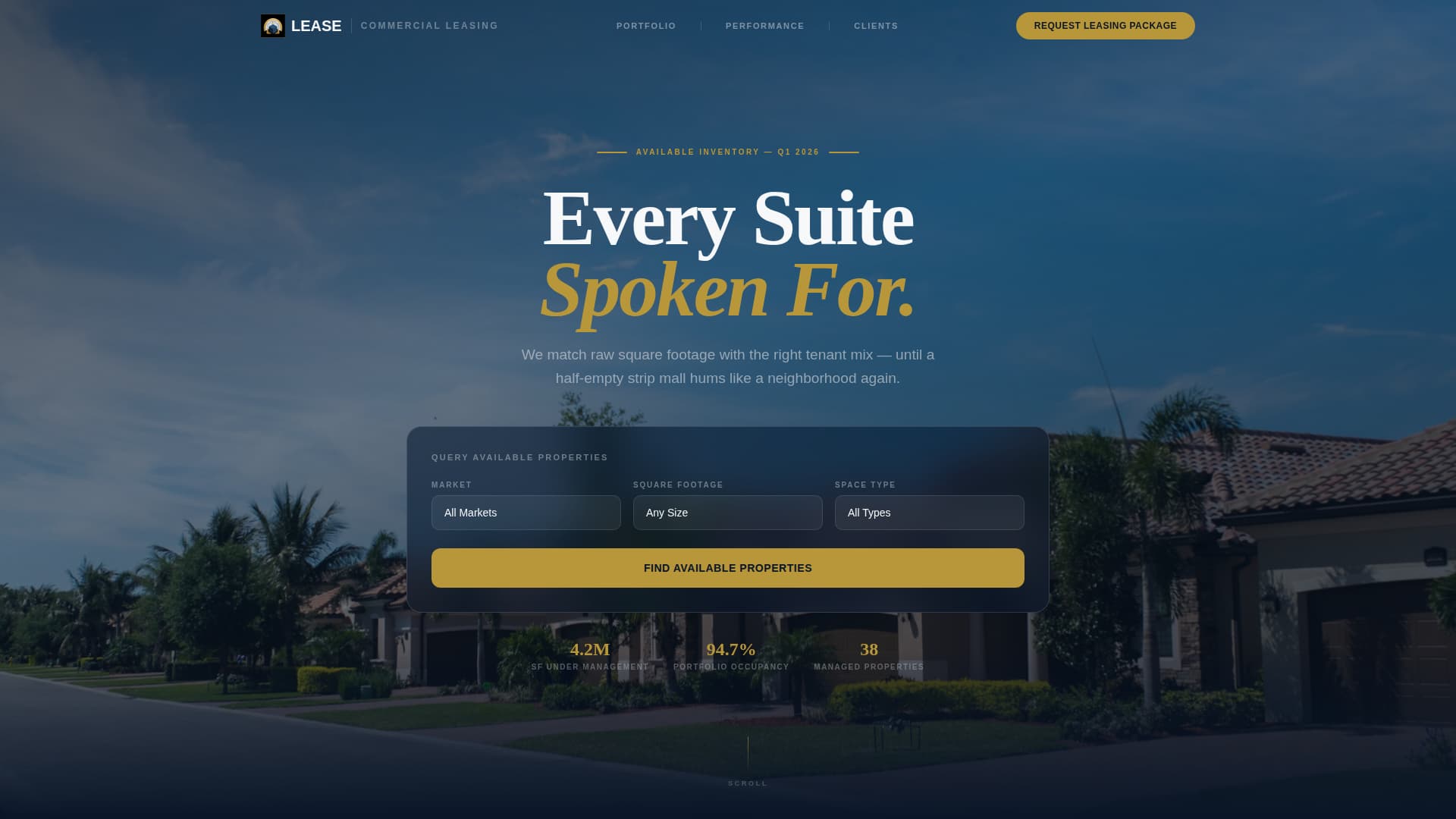 Lease - Executive Retail Landing Page Template
