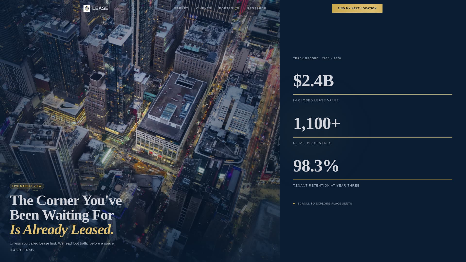 Lease - Elite Retail Landing Page Template