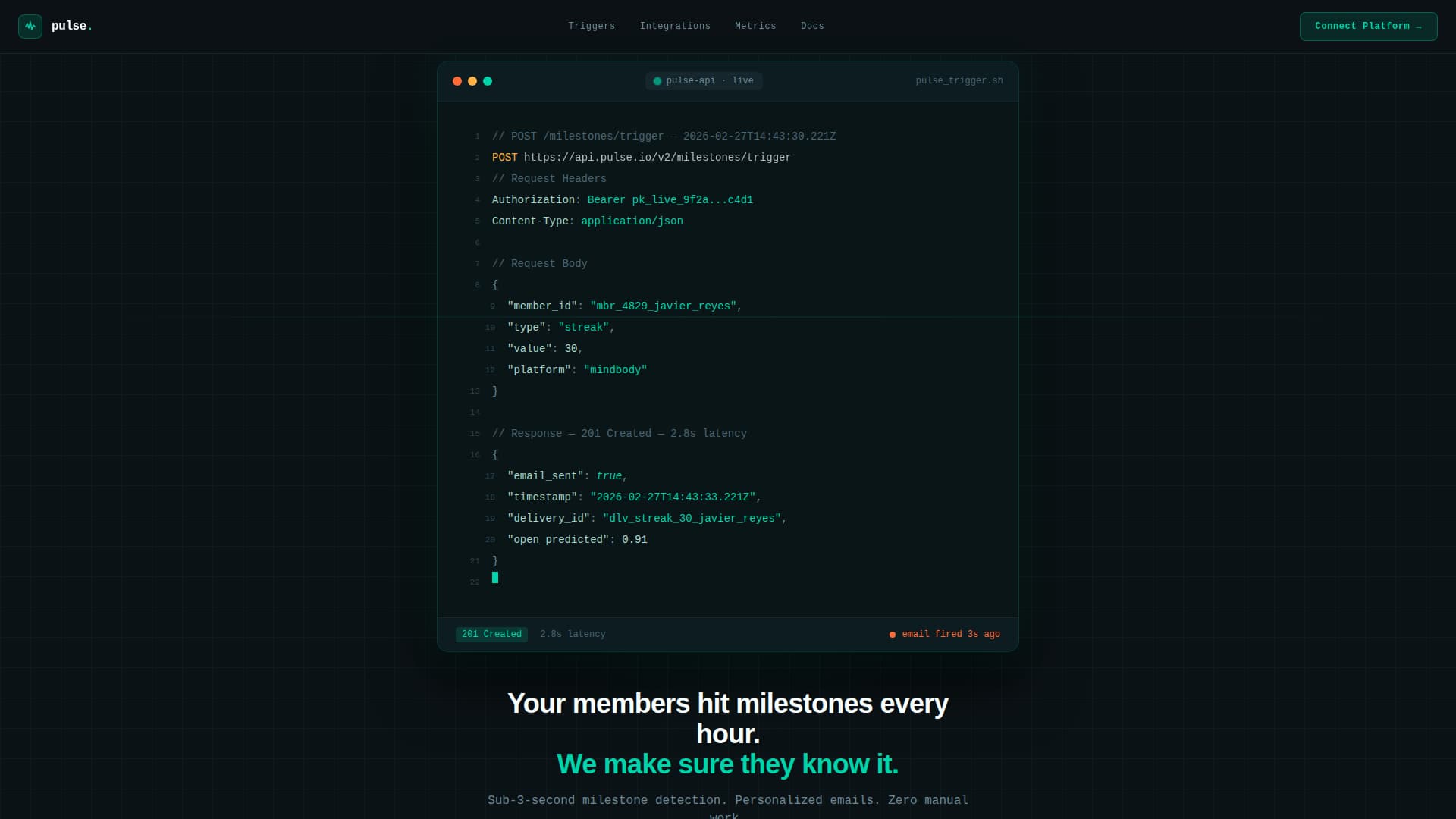 Pulse - Automated Milestone Landing Page Template