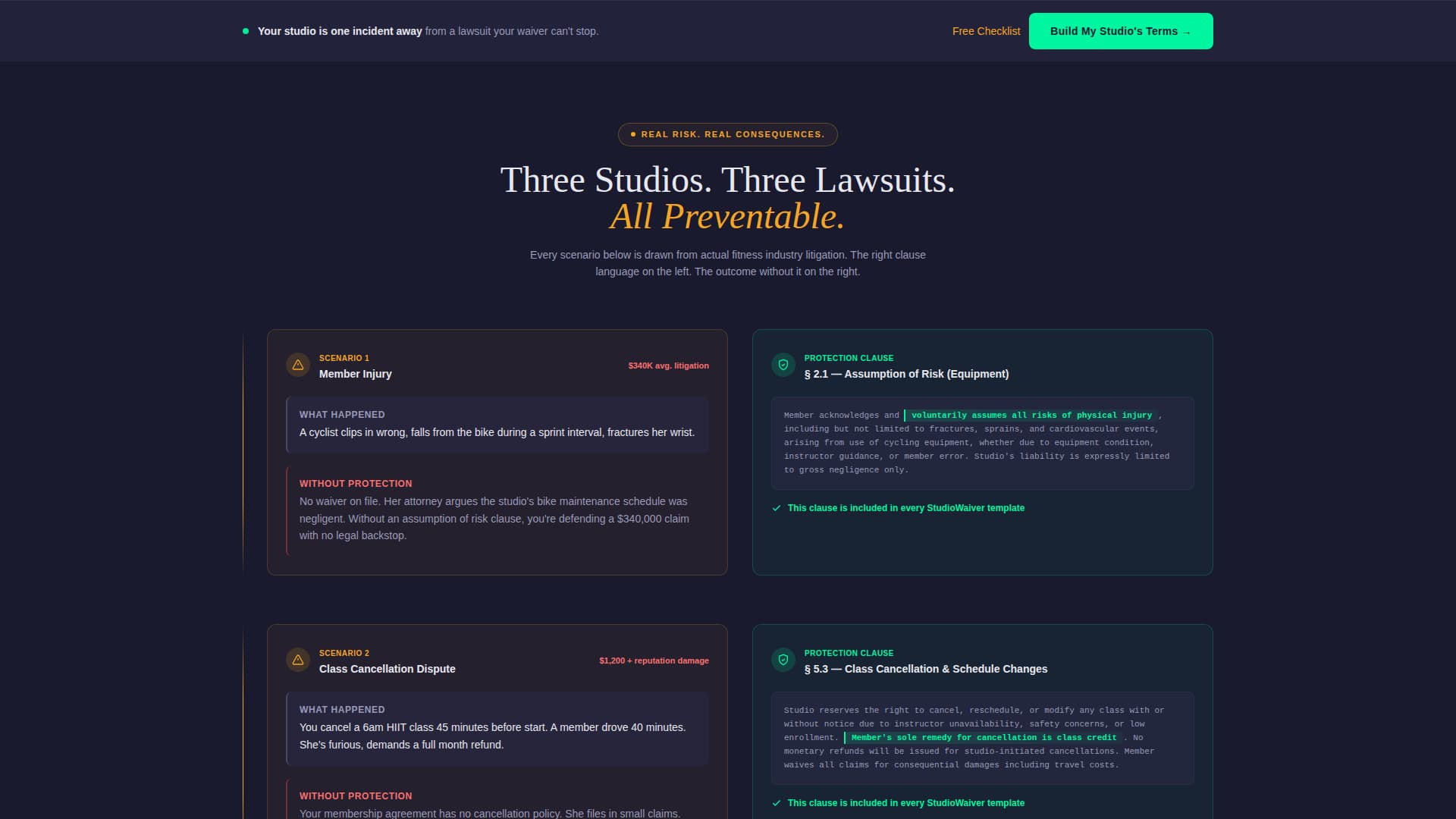 Fitness Studio Reviews Website Template