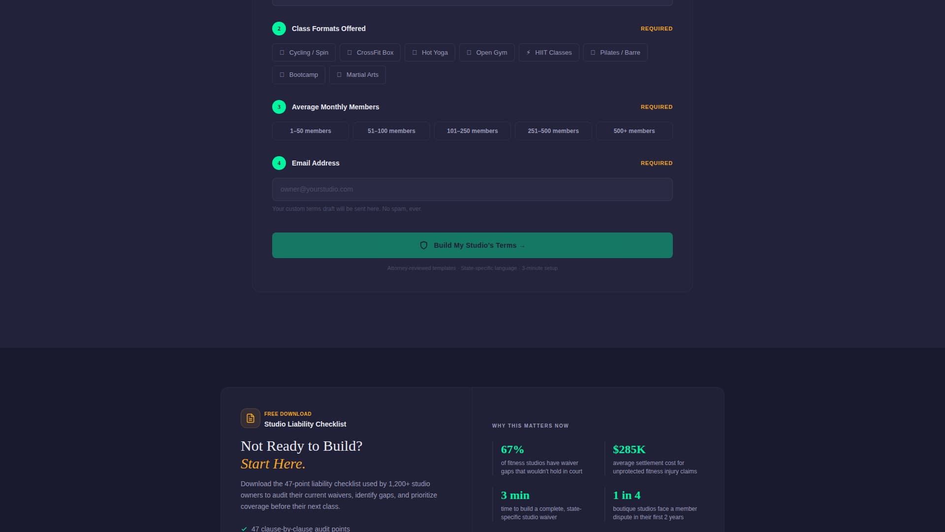 Fitness Studio Reviews Website Template