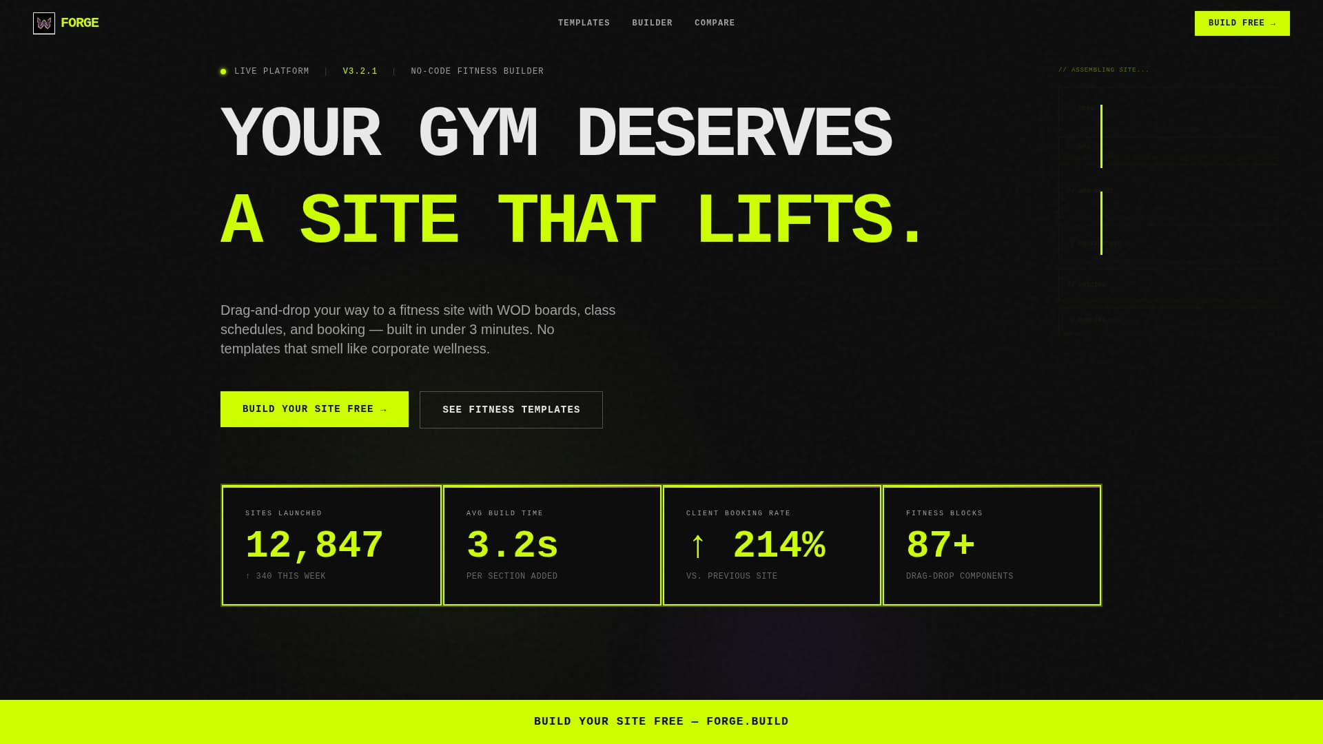 Forge - Powerful Fitnessbuilder Landing Page Template