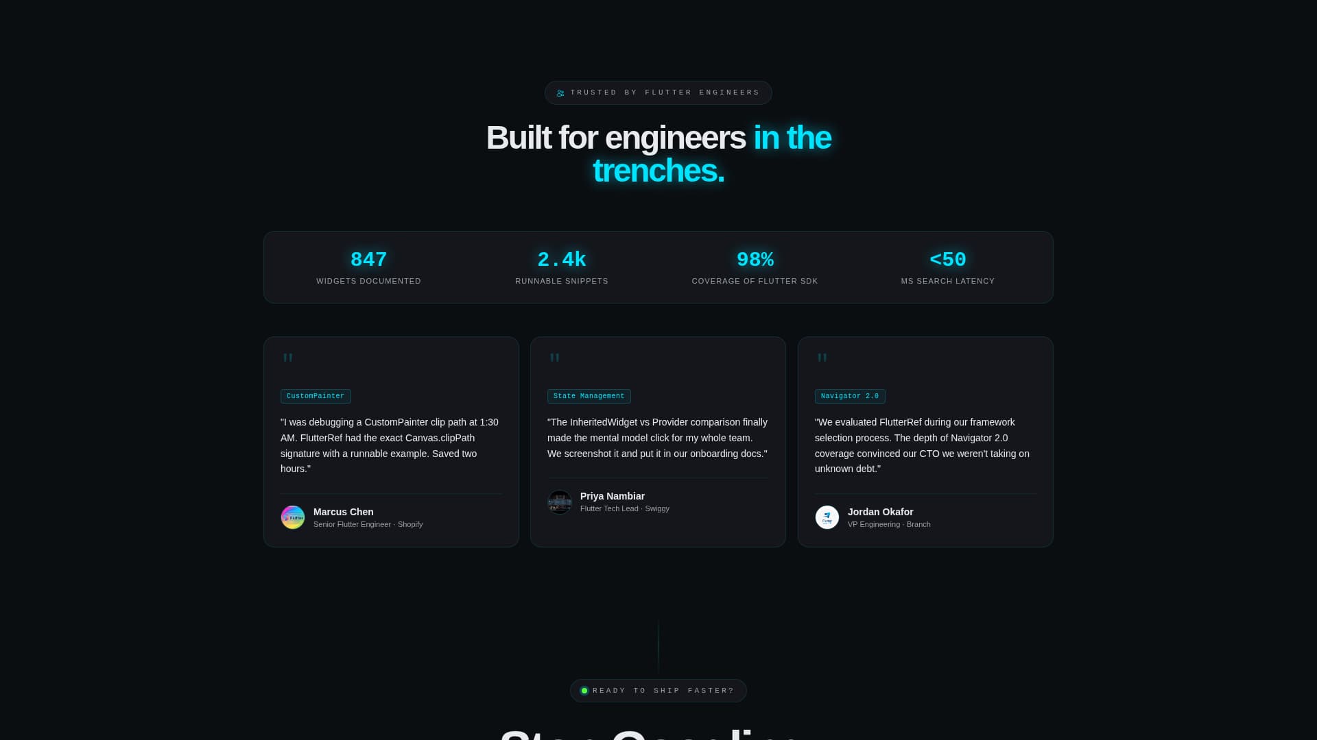 Flutterbase - Developer-First Documentation Landing Page Template