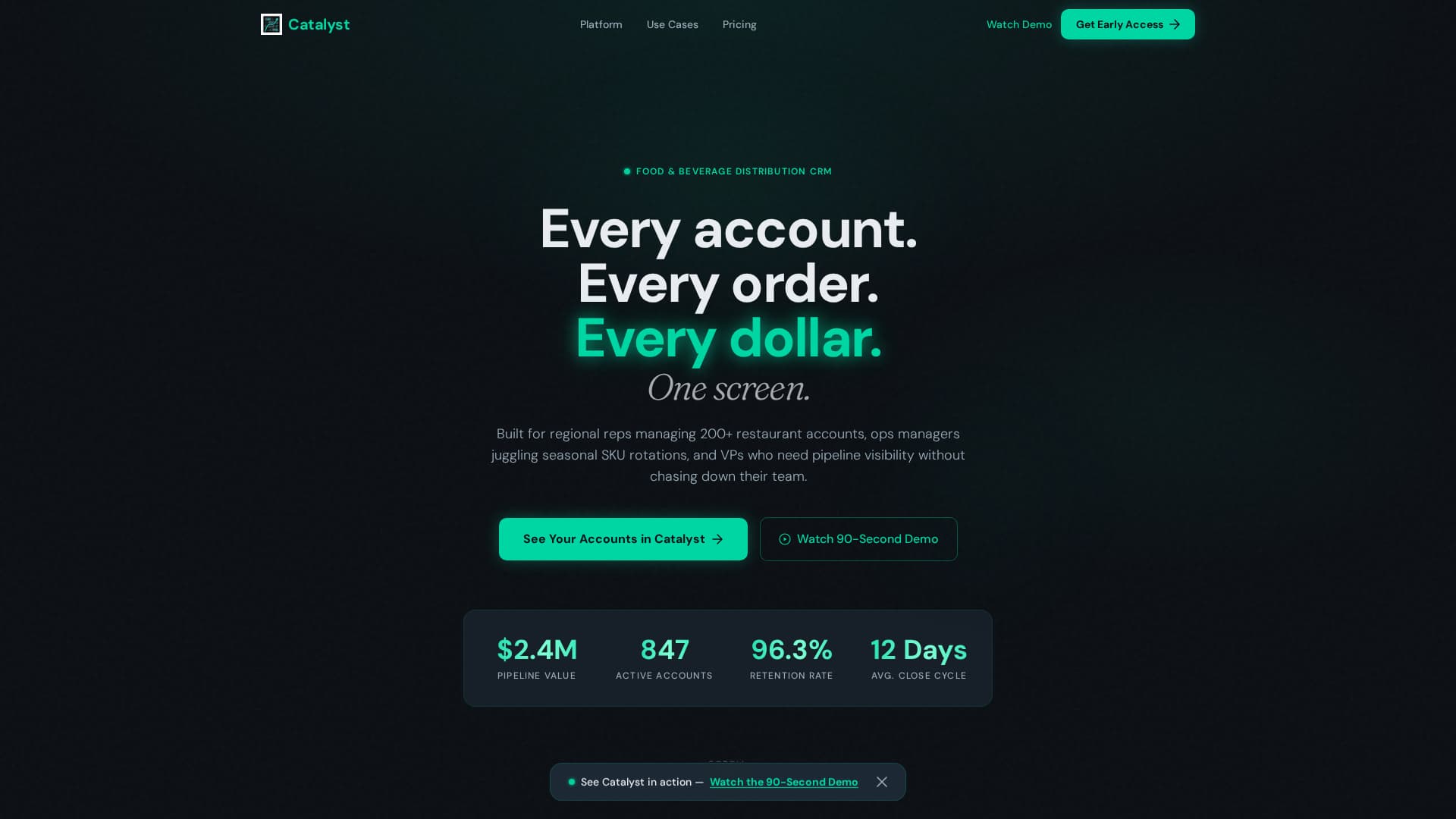 Catalyst - Powerful Beveragedistribution Landing Page Template