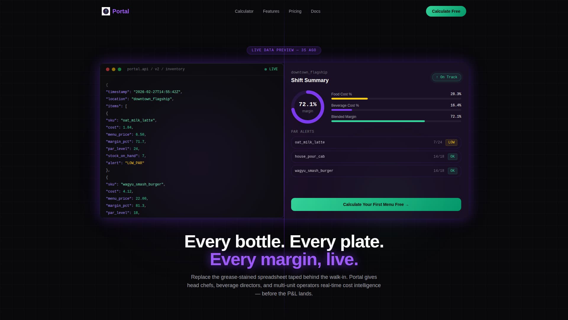 Portal - Powerful Food & Beverage Landing Page Template