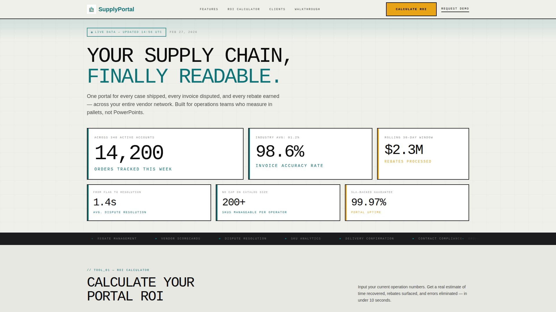 Supplyportal - Powerful Food & Beverage Landing Page Template