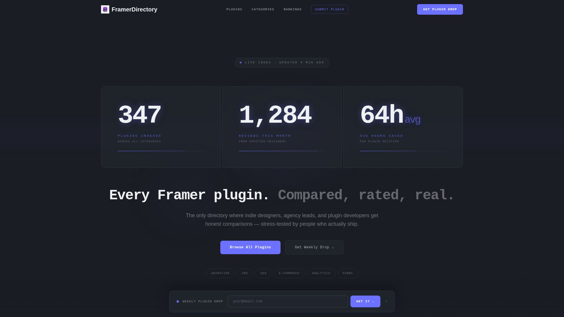 Framer - Premium Plugin Landing Page Template