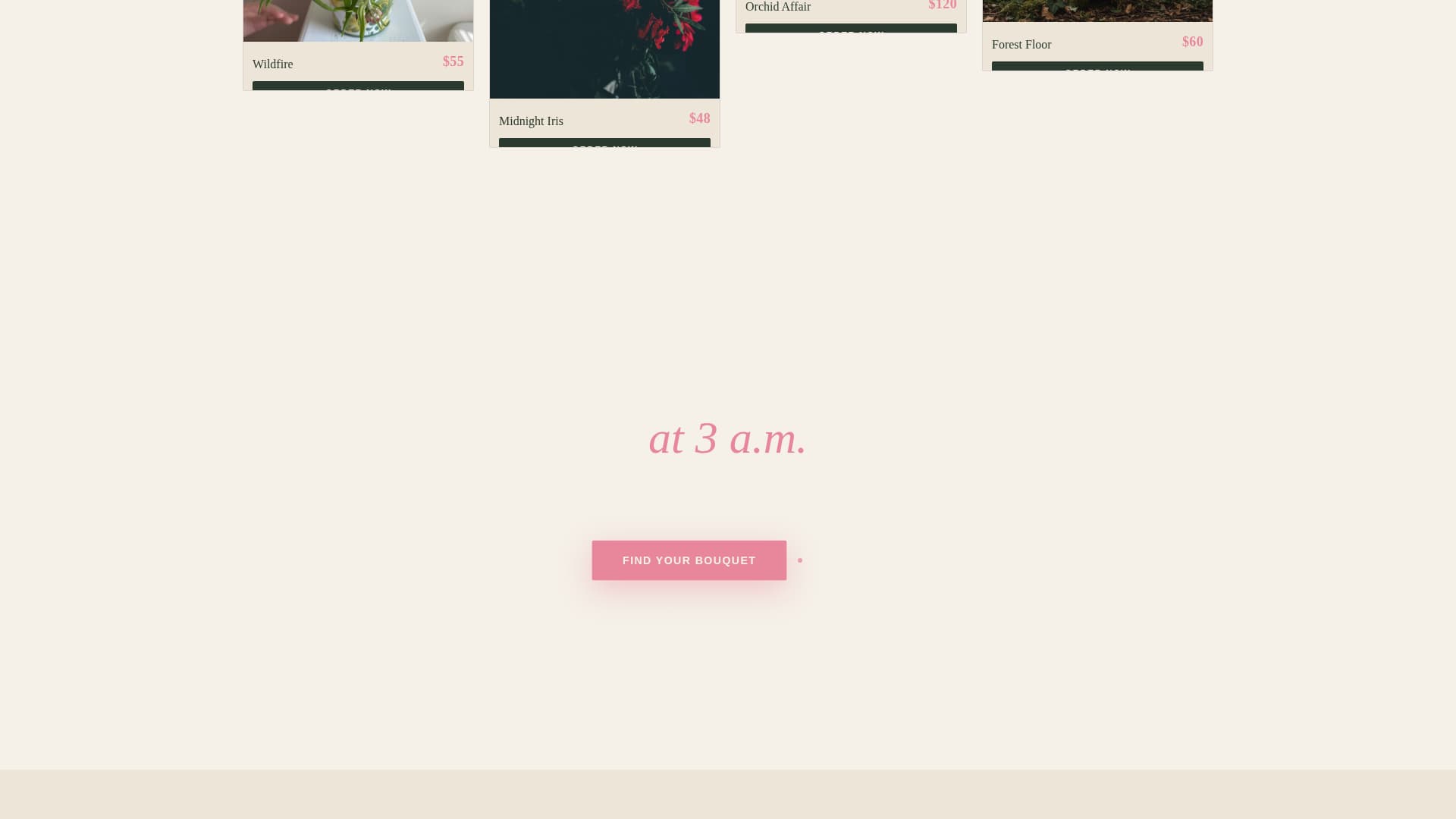 Bloom - Midnight Florist Landing Page Template