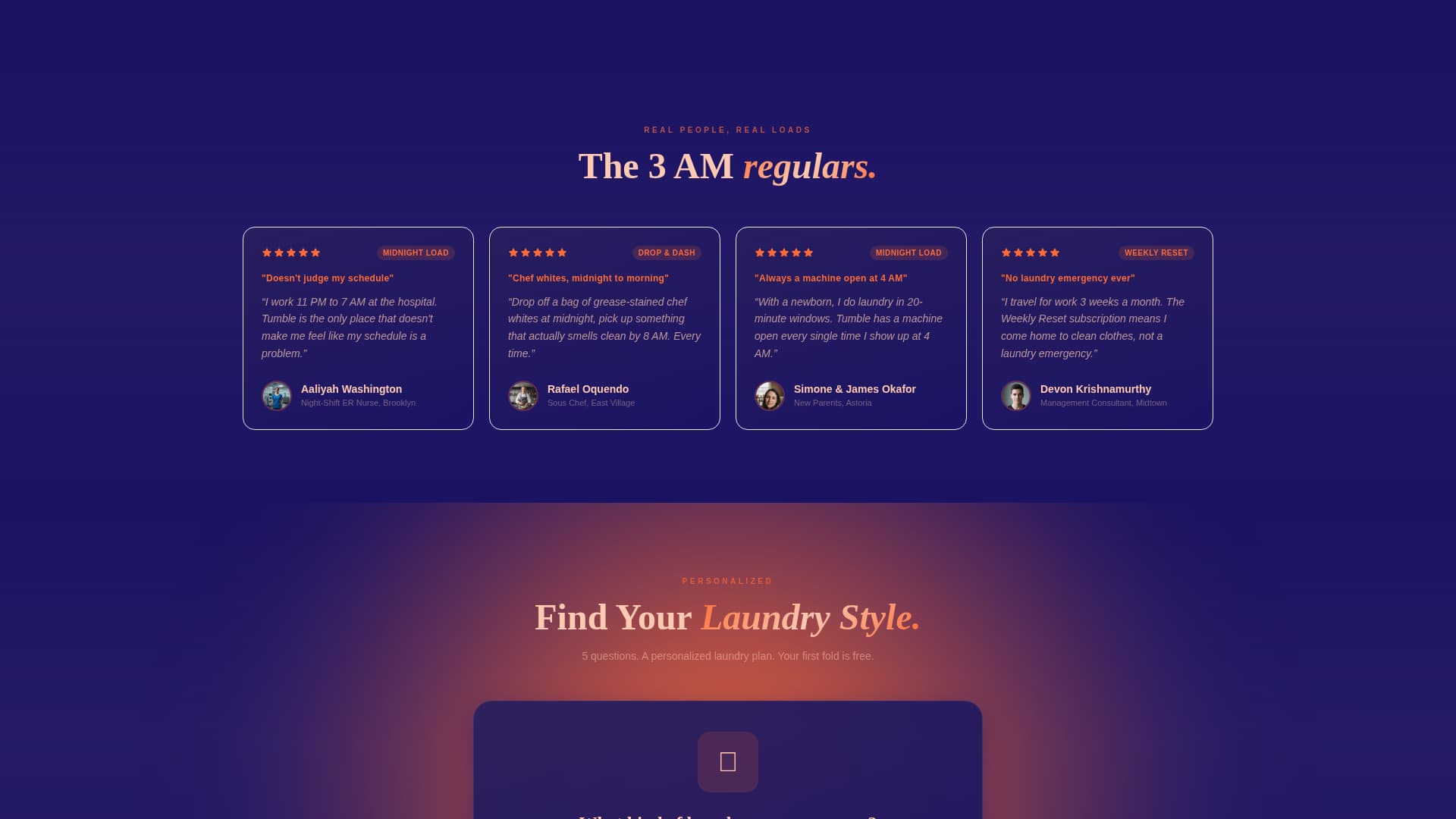 Tumble - Vibrant Laundromat Landing Page Template