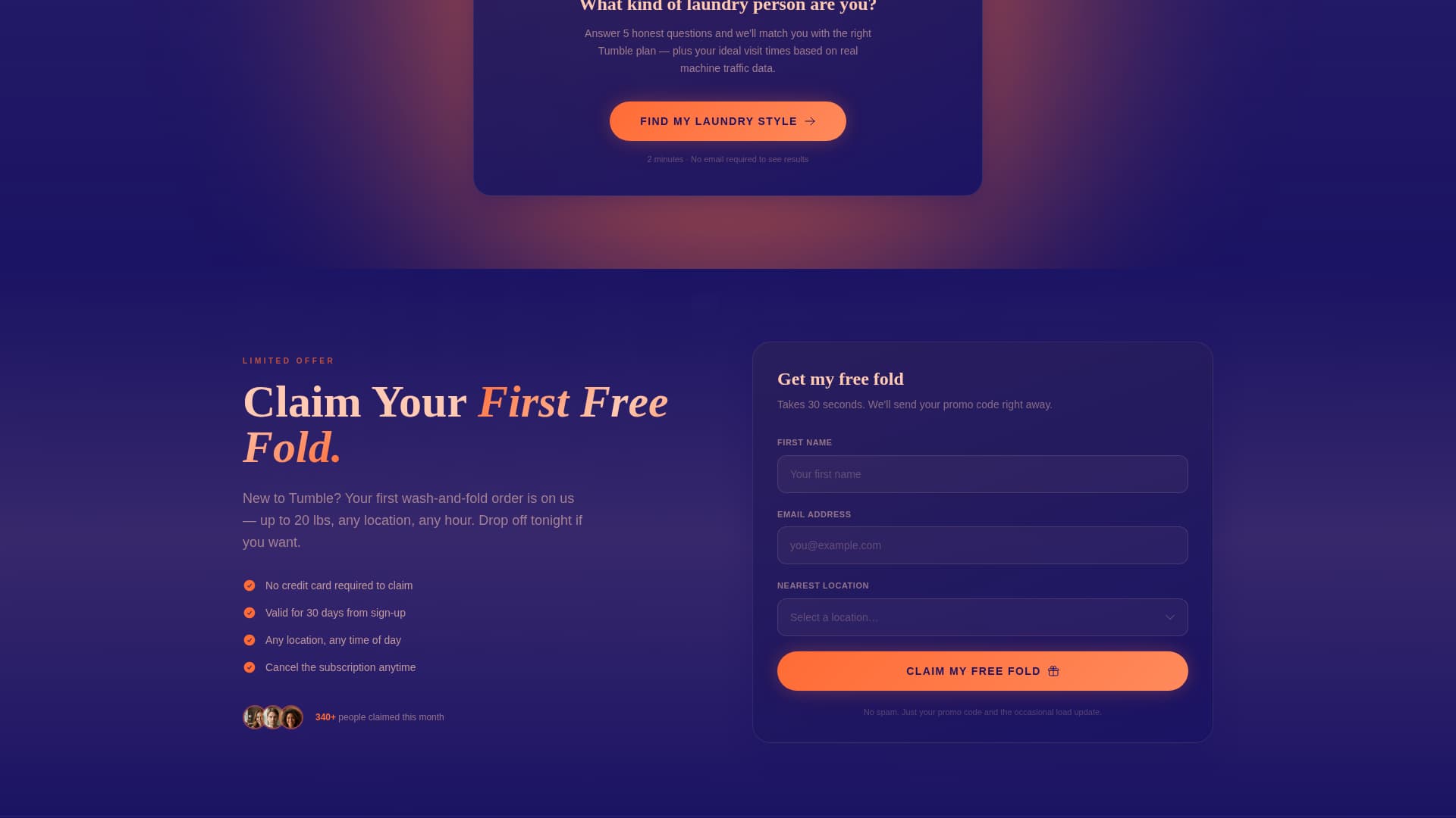 Tumble - Vibrant Laundromat Landing Page Template