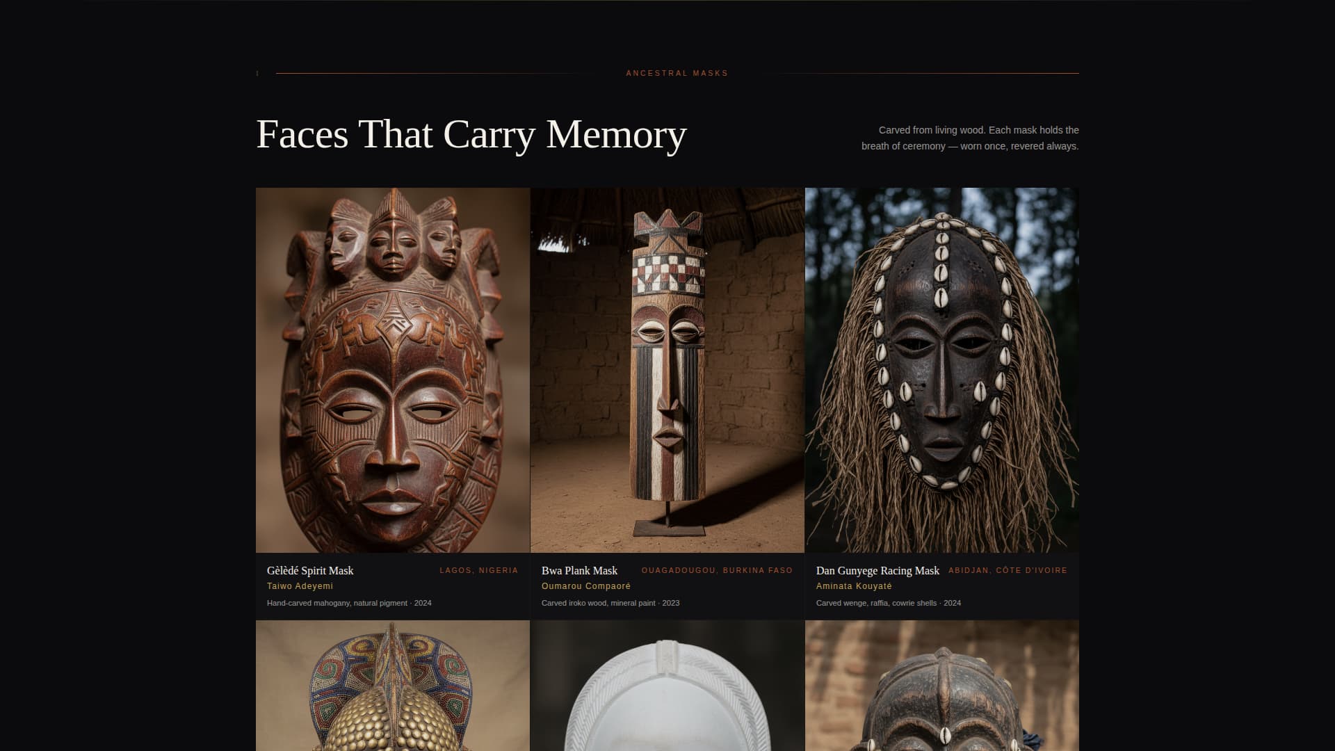 Griot - Curated Africanart Landing Page Template