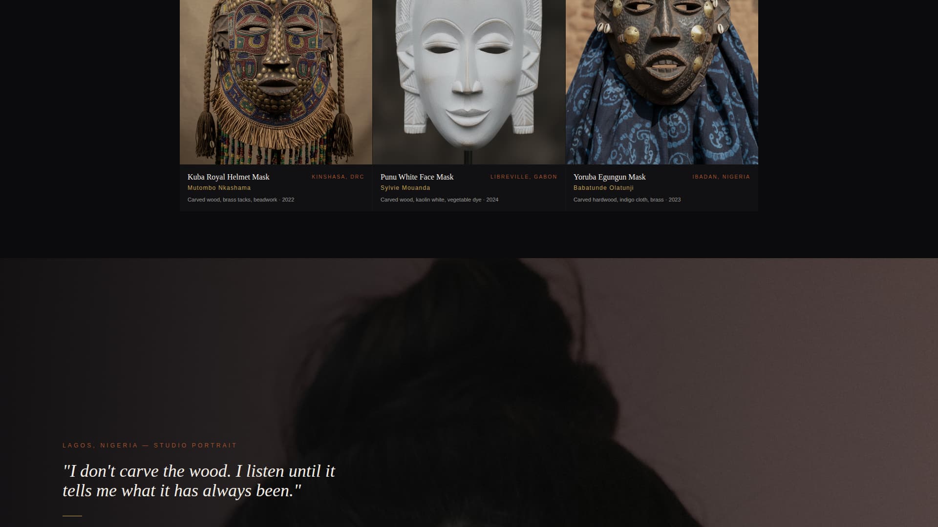 Griot - Curated Africanart Landing Page Template