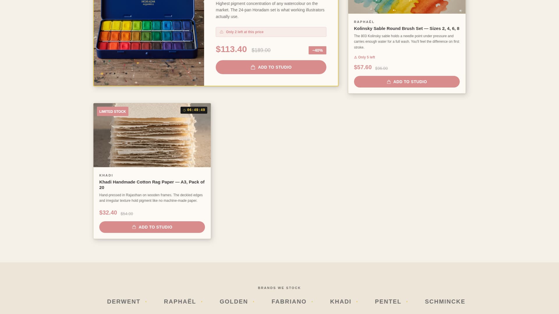 Pigment - Irresistible Artsupply Landing Page Template