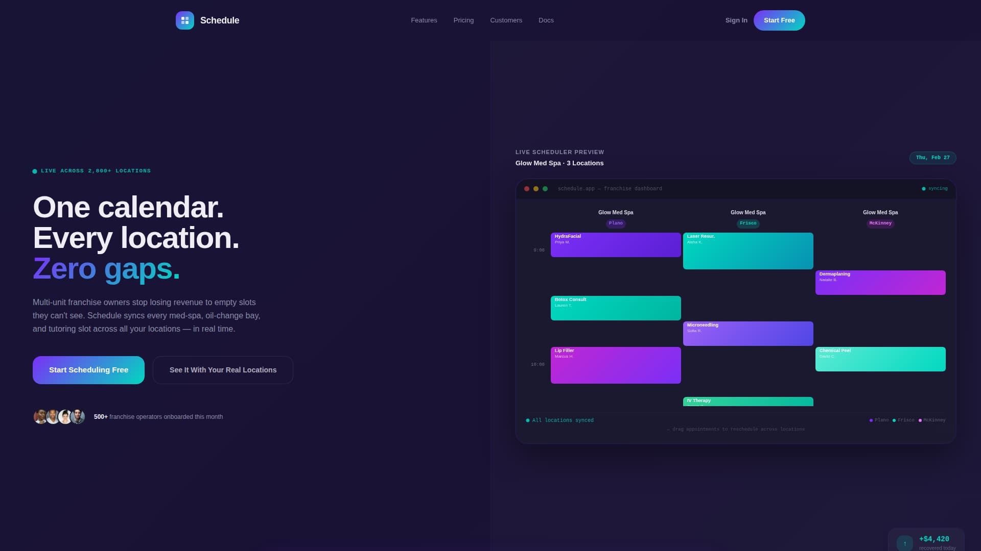 Schedule - Powerful Franchise Landing Page Template