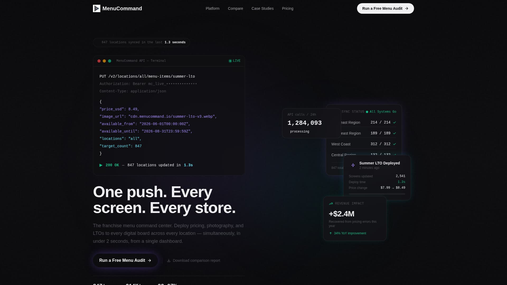 MenuCommand - Powerful Franchise Landing Page Template