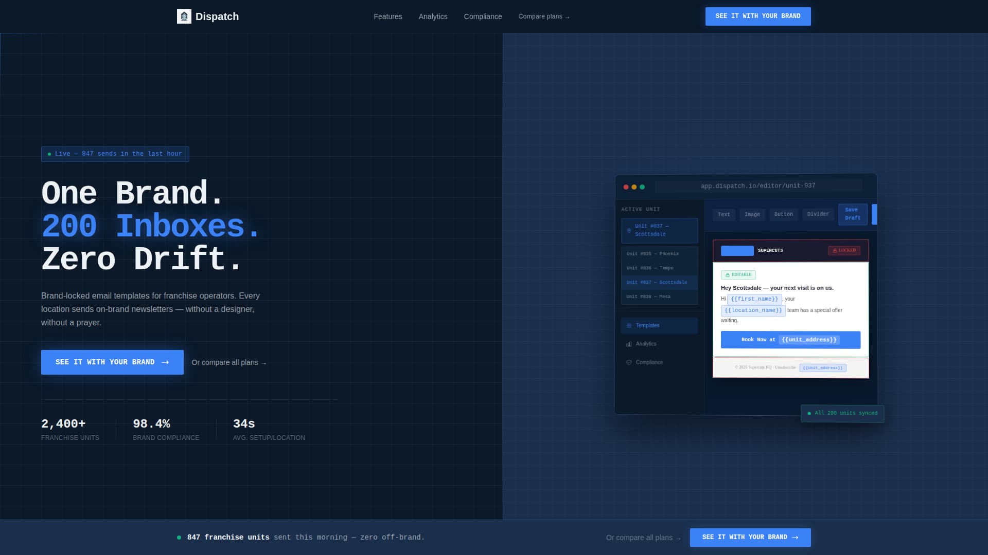 Dispatch - Powerful Franchise Landing Page Template