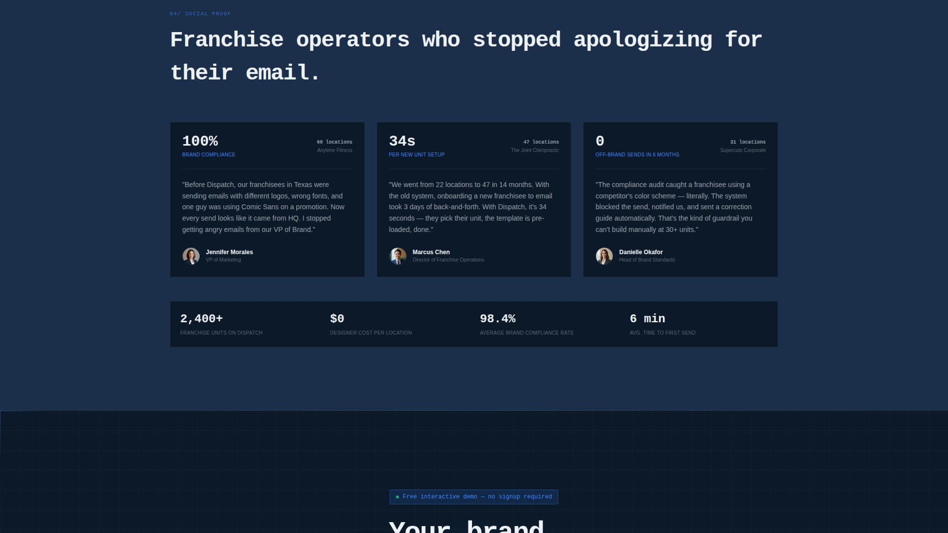 Dispatch - Powerful Franchise Landing Page Template